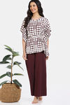 Zivame 2 Mile Fashion Knit Cotton Pyjama Set - Rum Raisin — thumbnail 2